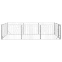 Hondenkennel voor buiten met deur 2x4x1 m gegalvaniseerd staal 4