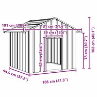 Hondenhok met dak 131x101x102 cm gegalvaniseerd staal 7