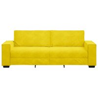 Driezitsbank 180 cm fluweel geel 4