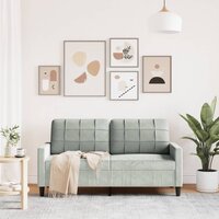 Tweezitsbank 140 cm fluweel lichtgrijs 3