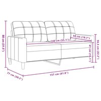 Tweezitsbank 140 cm fluweel geel 8