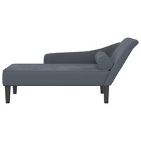 Chaise longue met kussens fluweel donkergrijs 3