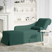 Chaise longue met bolster&amp;rechterarmleuning fluweel donkergroen 3