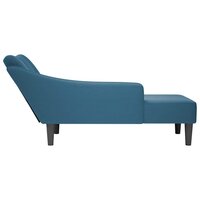 Chaise longue met rechterarmleuning fluweel blauw 5
