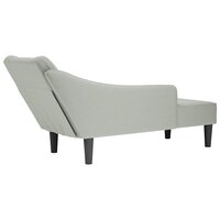 Chaise longue met rechterarmleuning fluweel lichtgrijs 6
