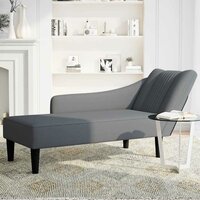 Chaise longue met rechterarmleuning fluweel donkergrijs 3