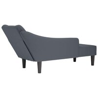 Chaise longue met rechterarmleuning fluweel donkergrijs 6
