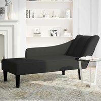 Chaise longue met rechterarmleuning fluweel zwart 3