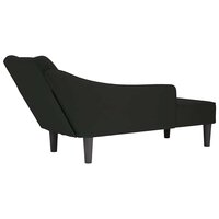 Chaise longue met rechterarmleuning fluweel zwart 6