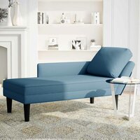 Chaise longue met kussen en rechterarmleuning fluweel blauw 3