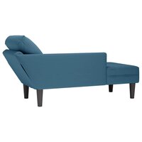 Chaise longue met kussen en rechterarmleuning fluweel blauw 6