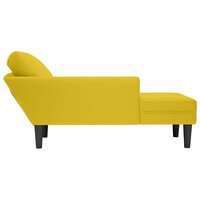 Chaise longue met kussen en rechterarmleuning fluweel geel 5