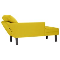 Chaise longue met kussen en rechterarmleuning fluweel geel 6