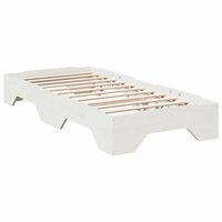 Bedframe zonder matras stapelbaar 75x190 cm massief hout wit 3