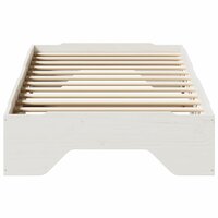 Bedframe zonder matras stapelbaar 75x190 cm massief hout wit 5