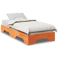 Bedframe zonder matras stapelbaar wasbruin 75x190 cm hout 2