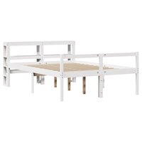 Seniorenbed met hoofdbord massief grenenhout wit 150x200 cm 3