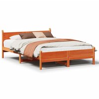 Bed met matras massief grenenhout wasbruin 140x190 cm 2