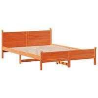 Bed met matras massief grenenhout wasbruin 140x190 cm 3