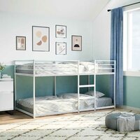 Stapelbed zonder matras 75x190 cm staal wit 3