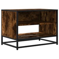 Tv-meubel 61x40x46 cm bewerkt hout metaal gerookt eikenkleurig 2