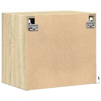 Nachtkastje met LED&amp;apos;s wandgemonteerd sonoma eikenkleurig 9