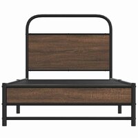 Bedframe zonder matras bewerkt hout bruin eikenkleur 90x190 cm 5