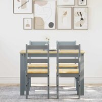 5-delige Eetset Panama massief grenenhout grijs 3