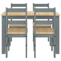 5-delige Eetset Panama massief grenenhout grijs 7