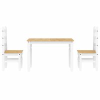 3-delige Eethoek Panama massief grenenhout wit 7