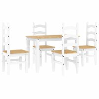 5-delige Eethoek Panama massief grenenhout wit 2