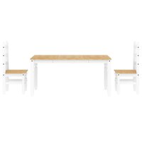3-delige Eethoek Panama massief grenenhout wit 7
