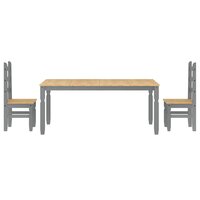 3-delige Eetset Panama massief grenenhout grijs 7