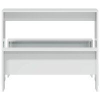 3-delige Eettafel en bankenset bewerkt hout hoogglans wit 4