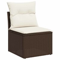 2-delige Loungeset met kussens poly rattan acacia bruin 4