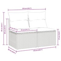 2-delige Loungeset met kussens poly rattan acacia bruin 6