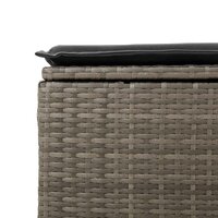 2-delige Loungeset met kussens poly rattan acacia grijs 5