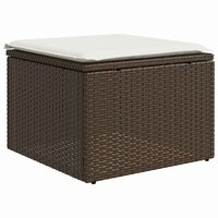 2-delige Loungeset met kussens poly rattan acacia bruin 4