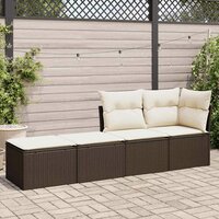 2-delige Loungeset met kussens poly rattan acacia bruin 3