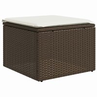 2-delige Loungeset met kussens poly rattan acacia bruin 4