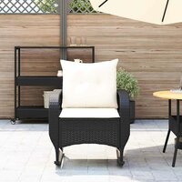 Tuinschommelstoel met kussens poly rattan zwart 3