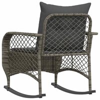 Tuinschommelstoel met kussens poly rattan grijs 6