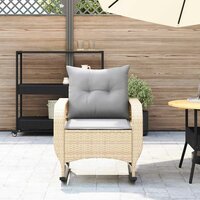 Tuinschommelstoel met kussens poly rattan beige 3