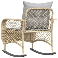 Tuinschommelstoel met kussens poly rattan beige 6