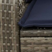 Tuinschommelstoel met kussens poly rattan grijs 7