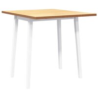 Eettafel massief hout wit rubber 4
