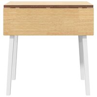 Eettafel massief hout wit rubber 5