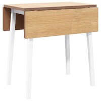 Eettafel massief hout wit rubber 7