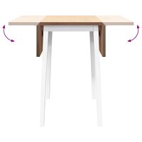 Eettafel massief hout wit rubber 9