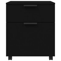 Dossierkast verrijdbaar 45x38x54 cm bewerkt hout zwart 5